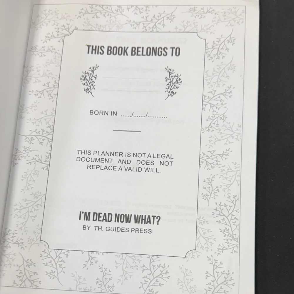 I’m Dead Now What? Decorative End of Life Planner Make life easier for those - Picture 2 of 4